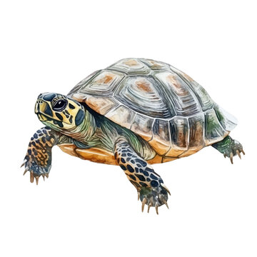 watercolor of Turtle vector, isolated on a white background.
