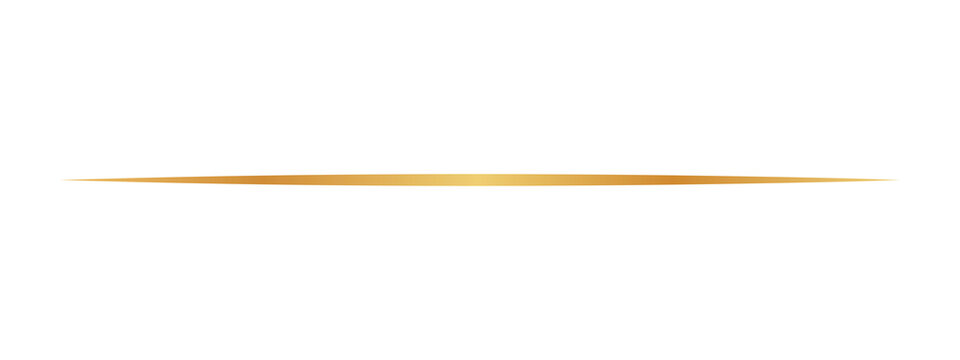 Elegant thin horizontal gold line divider for luxury design projects