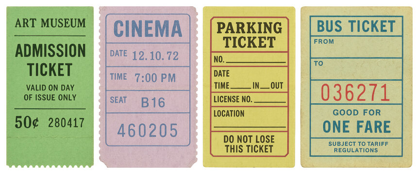PNG Vintage tickets collection display on transparent background