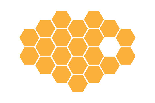 Yellow honeycomb pattern with one empty hexagonal cell