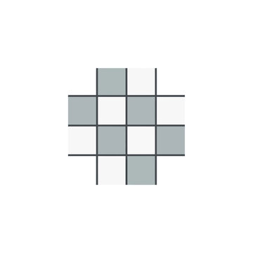 Minimalist transparency grid icon in flat style isolated on white background