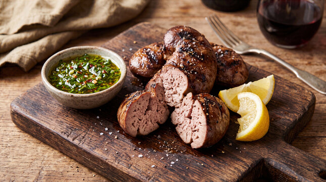 Grilled Beef Kidneys With Chimic Editorial Meat Photography