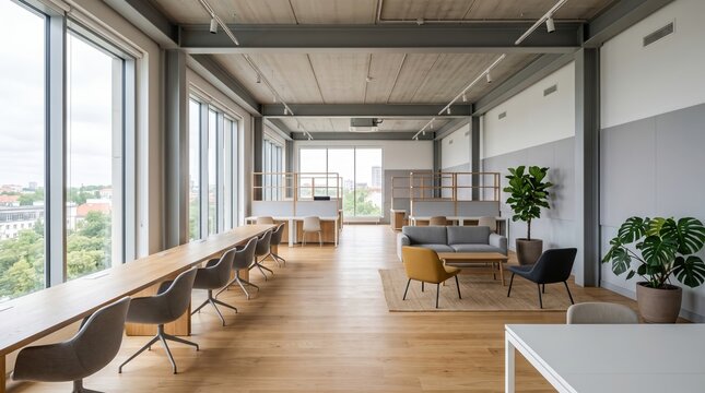 Modern Open Concept Office Work Space
