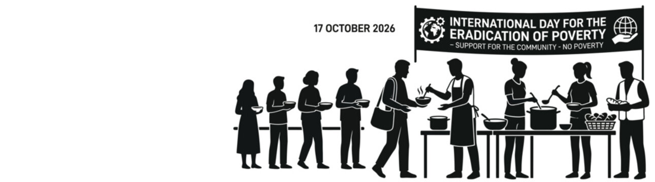 International Day for the Eradication of Poverty 17 Oct 2026 People Queue for Food Charity Relief