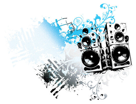 Frutiger Metro speakers - Floral Grunge Splash
