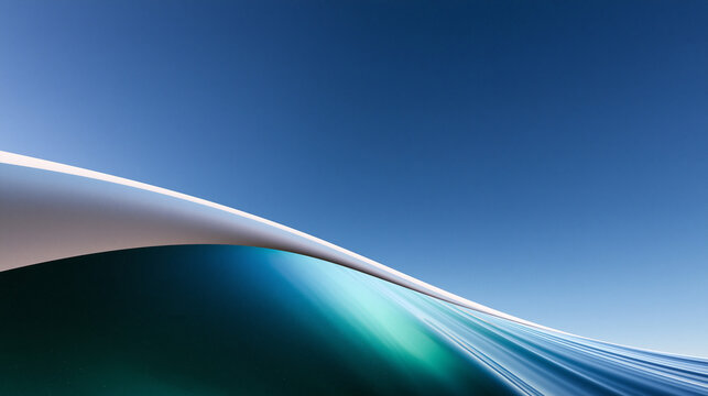 Abstract Futuristic Blue Wave Background with Dynamic Light