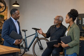 Fototapeta premium Family Business Transition Planning Advisory Inside Unbranded Bicycle