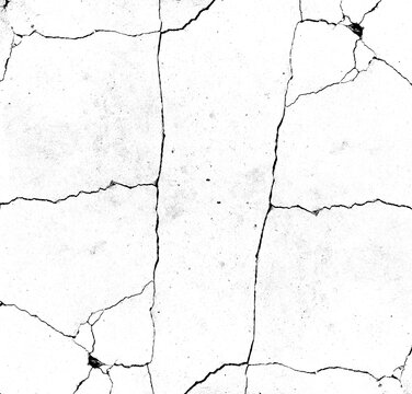A close-up of a black and white grunge texture of a cracked concrete surface with deep cracks.