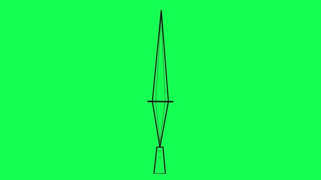 Hand Drawn Dagger Line Art Animation Green Screen