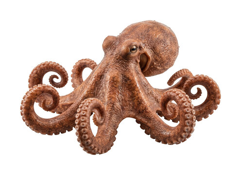 Brown octopus png Realistic octopus cutout Marine octopus png Detailed octopus cutout Common octopus png Sea octopus cutout Wild octopus isolated transparent background image