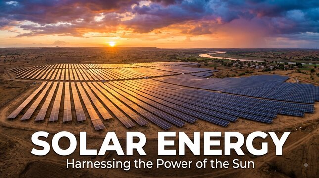 Solar energy converts sunlight into electricity using photovoltaic panels for renewable and sustainable power generation.