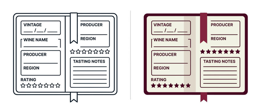 Wine Tasting Journal Template for Beaujolais Nouveau France Festival with Rating and Tasting Notes