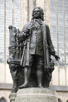 Johann Sebastian Bach Monument at St. Thomas Church in Leipzig, Germany. 