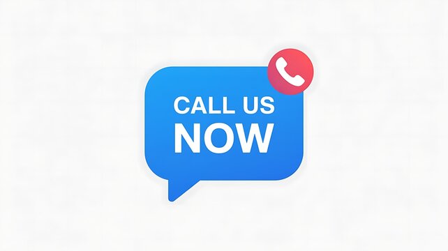 Call us now blue speech bubble icon