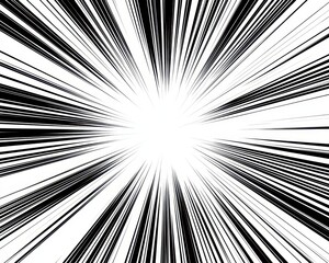 Fototapeta premium Abstract manga speed lines background isolated on white background