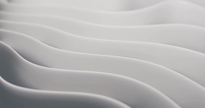 Smooth white waves abstract background looping video