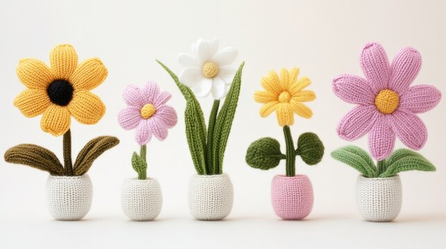 Charming Crochet Flower Arrangements for Spring Decoration and Craft Inspiration