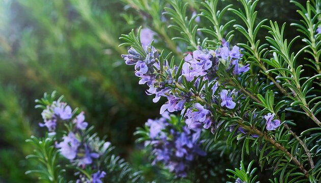 creeping rosemary in flower viewed from above a prostate variety of the culinary herb rosmarinus officinalis prostratus vertical