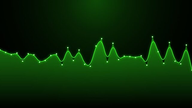 Digital green wave line chart for data analytics
