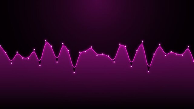 Neon glowing pink audio waveform frequency line