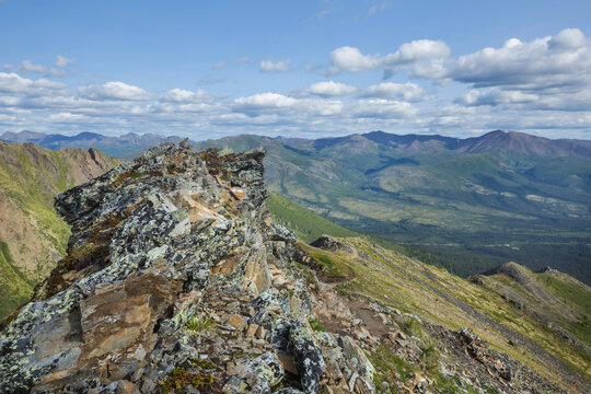 Mountains in polar tundra