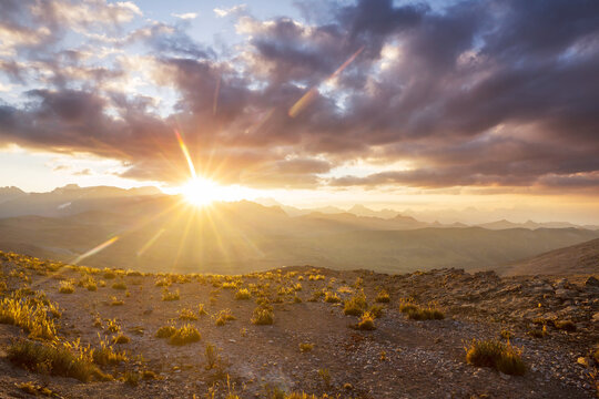 Mountains on sunset