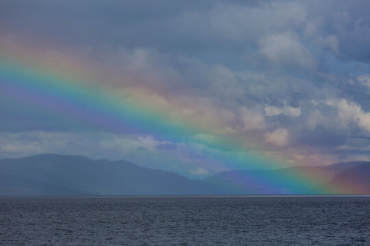 Rainbow in mountains
