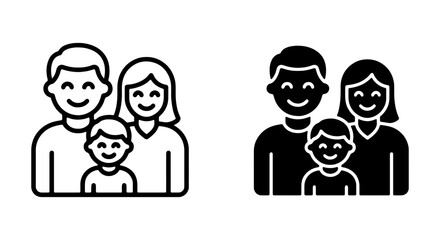 Obraz premium Family Icons Set, Human Figures, People Group, Vector Graphics for Lifestyle and Community Themes