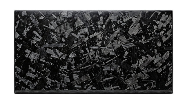 Forged carbon fiber panel on white background displaying a complex interwoven texture carbon fiber reinforced polymer