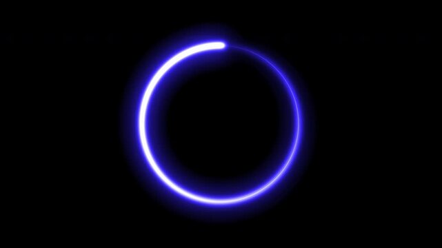 A circle of saber light on a black background, a looping spectrum animation, glowing neon lights.