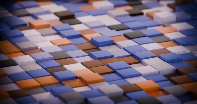 Abstract pattern of colorful 3d square blocks looping video