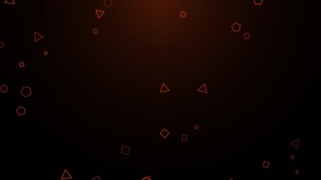 Floating red neon geometric shapes motion graphic