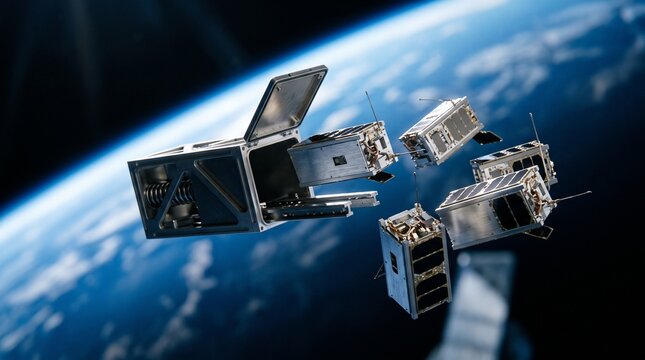 Deployment of Multiple Small CubeSat Satellites into Low Earth Orbit.