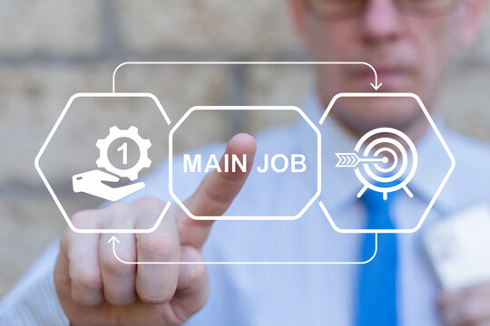 Business finance concept of main job, side job or extra job selection.