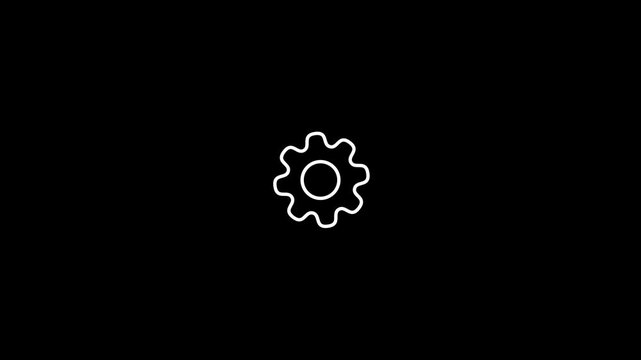 Setting Icon animation. Gear Sign icon or Cog settings sign for web and app.update glowing setting icon setup animation. setting icon with spinning gears icon animated.