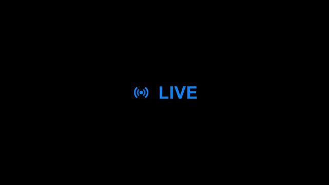 abstract neon live streaming sign icon animation,Live online stream animated icon.4k video animation,live video broadcasting icon animation.