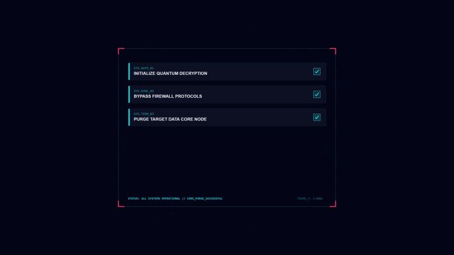 Animated of Sci-Fi HUD Mission Checklist