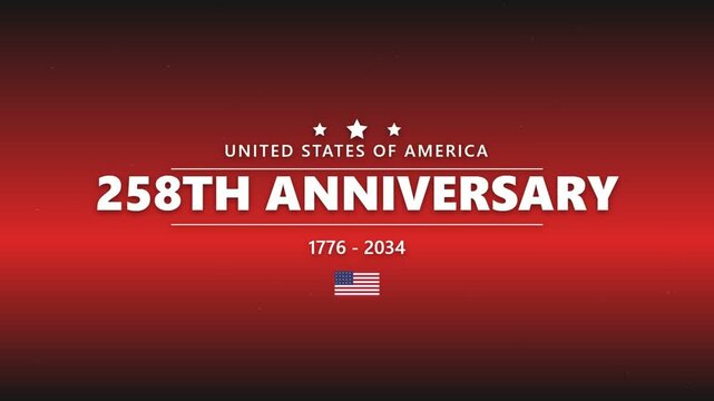 United states anniversary celebration motion graphic