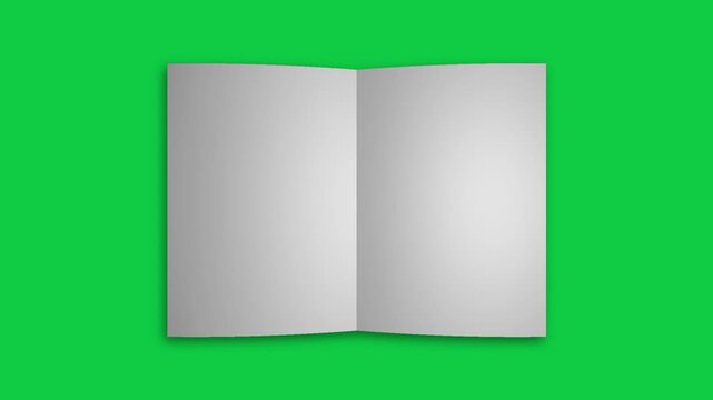 animated opening book on green screen.