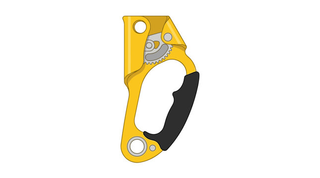 Yellow hand ascender for rock climbing and rope access