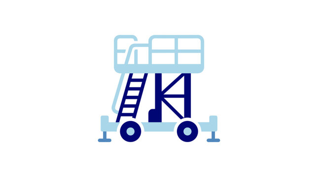 Mobile aerial work platform vector icon