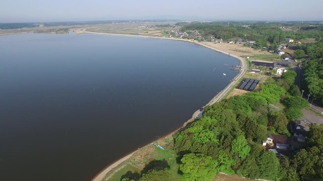 涸沼空撮