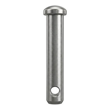 Clevis pin with a rounded head and a hole for a cotter pin isolated on transparent background