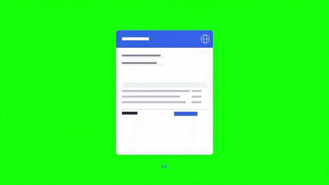 Multilingual Online Invoice Language Selection Animation on Green Screen