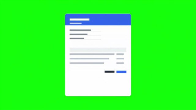 Document Reveal Animation with Geometric Shapes Transition on Green Screen