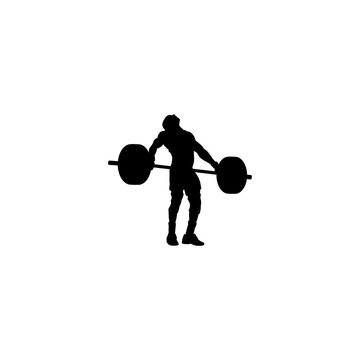 Flexing overhead barbell icon