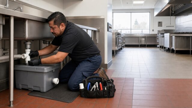 Grease Trap Maintenance Plumber Build Installing Compact Beneath