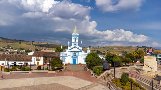 Motavita, Boyaca - Colombia. March 4, 2026. Drone photograph, it was established as a parish in 1776.