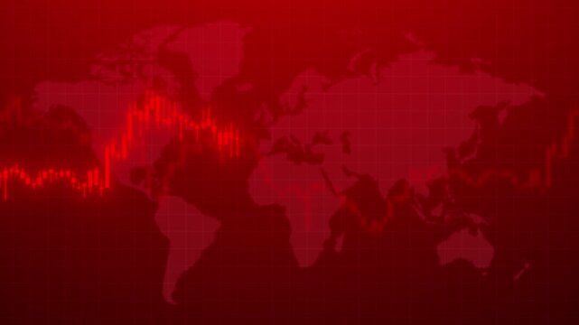 Global stock market chart animation world economy