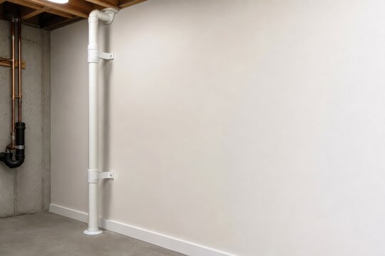 Radon Mitigation Interior Detail Completed White Pvc